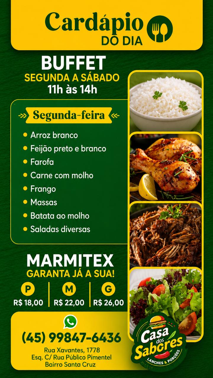 Cardápio de Segunda-feira
