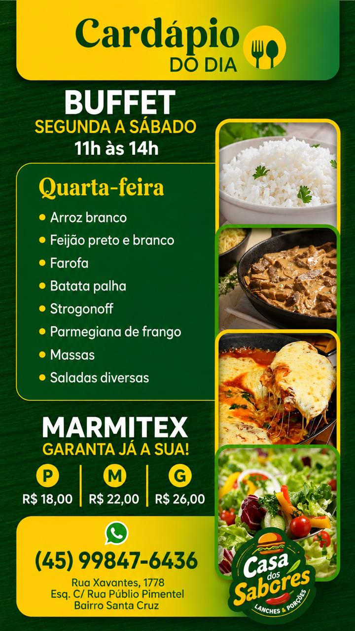 Cardápio de Quarta-feira
