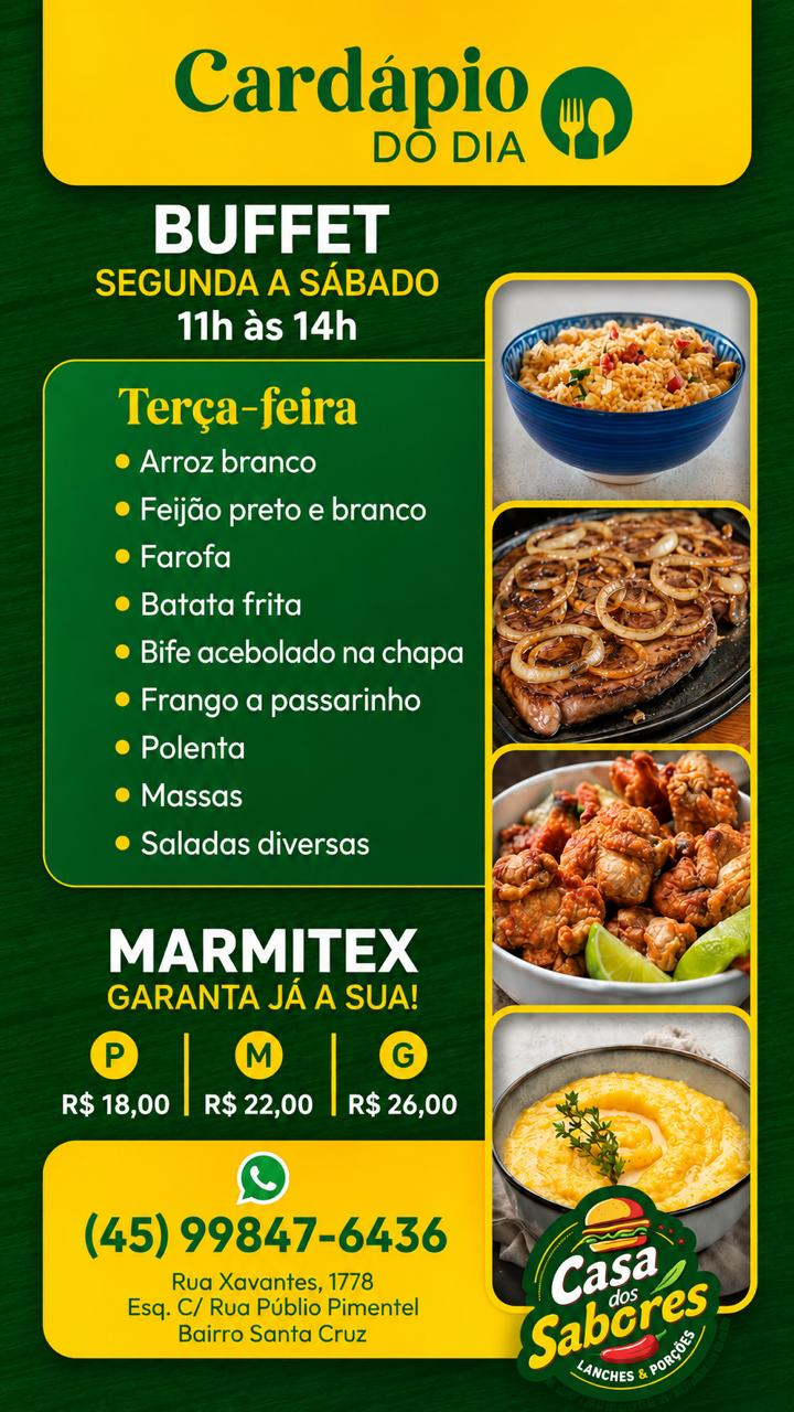 Cardápio de Terça-feira