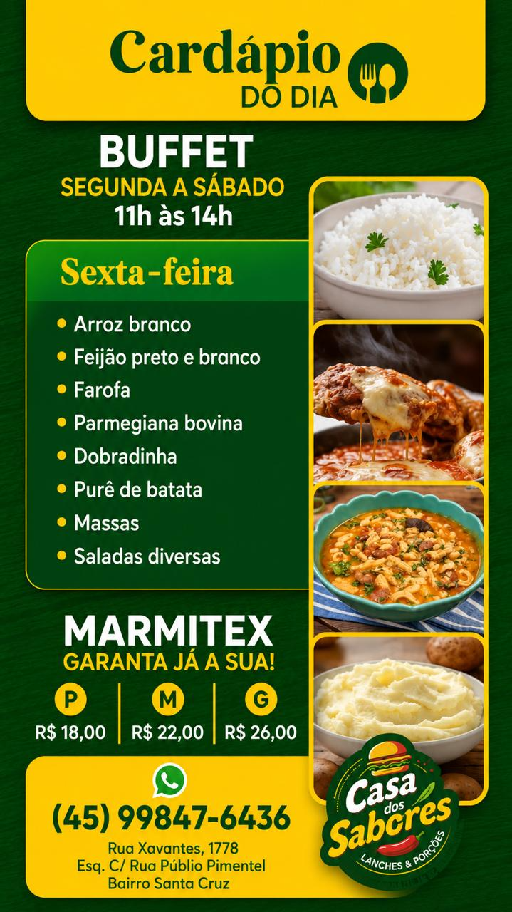 Cardápio de Sexta-feira
